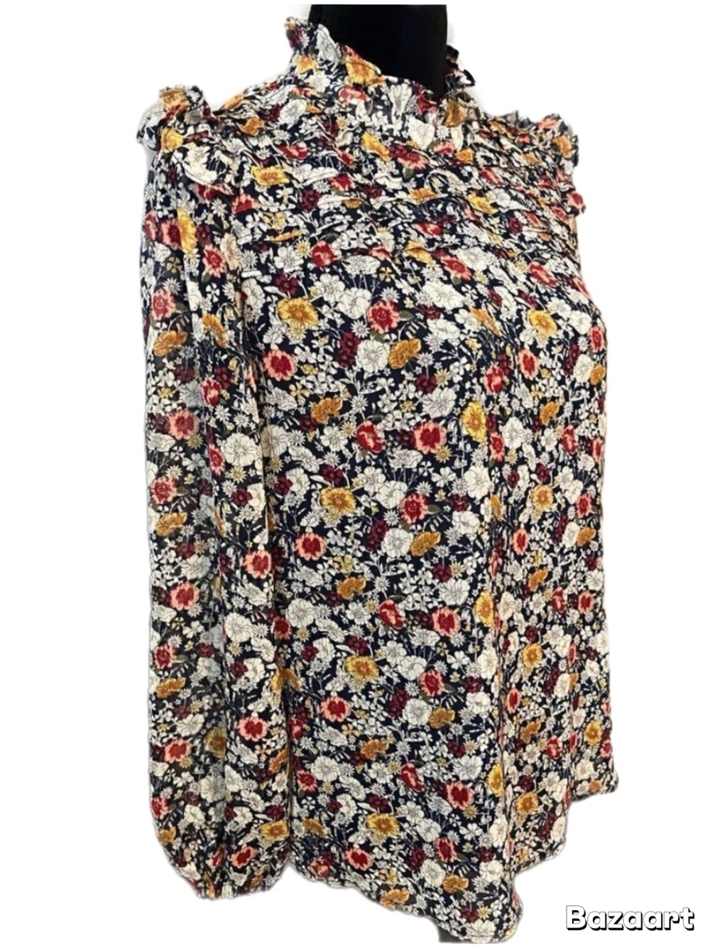 1.STATE Women’s Long Sleeve Floral Blouse Size medium